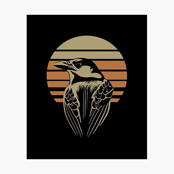 Item preview, Butcherbird Sunset Retro Style designed and sold by MikeKart.