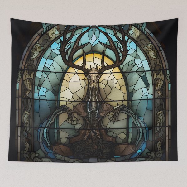 Item preview, HALLOWEEN  Wendigo in Stained Glass designed and sold by RedHandedOD.