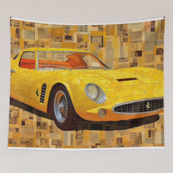 Item preview, Yellow Sports Car Collage  designed and sold by CaseLargo.