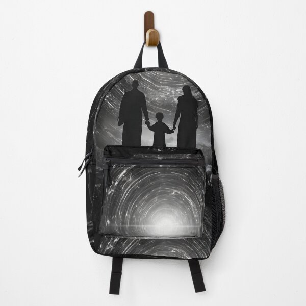 Item preview, A family walking towards a light showing tunnel in the style of cosmic symbolism designed and sold by AI-Only Creations.