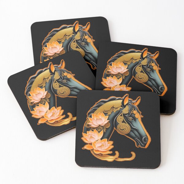Item preview, Black horse orange floral  designed and sold by Roxburylane.