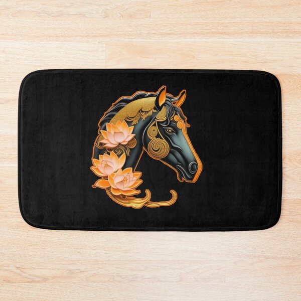 Item preview, Black horse orange floral  designed and sold by Roxburylane.