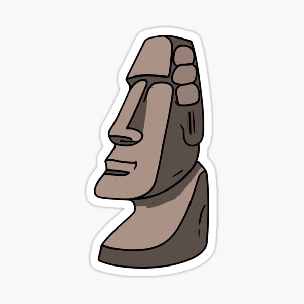 Moai Easter Island Head Statue Emoji Meme Sticker for Sale by