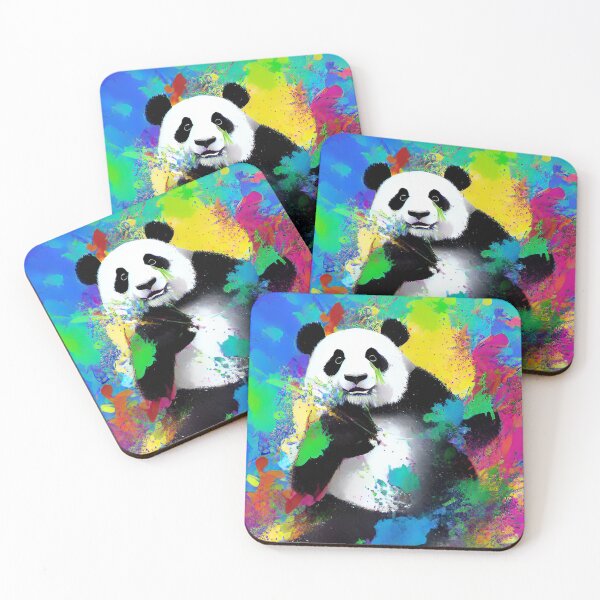 Item preview, Panda on colorful background designed and sold by blackwhiteblue.