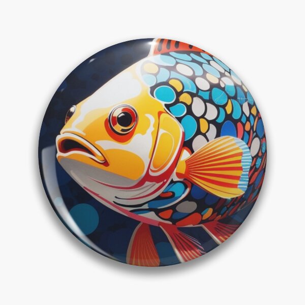 Item preview, Koi Fish pond of spotted cod fish carp in bright colors water designed and sold by sosmod1.