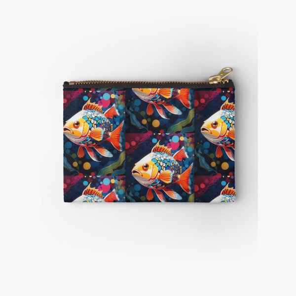 Item preview, Koi Fish pond of spotted cod fish carp in bright colors water designed and sold by sosmod1.