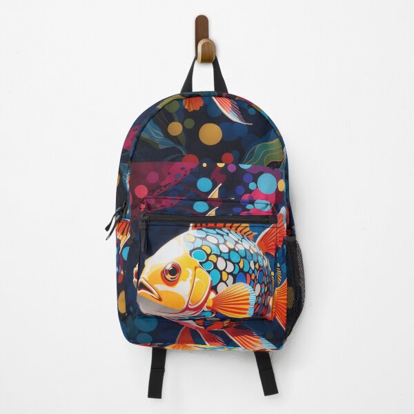 Item preview, Koi Fish pond of spotted cod fish carp in bright colors water designed and sold by sosmod1.