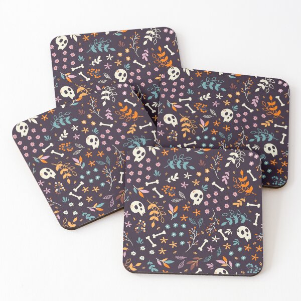 Item preview, Skull & Blossom Halloween Pattern designed and sold by IvanaGraphics.