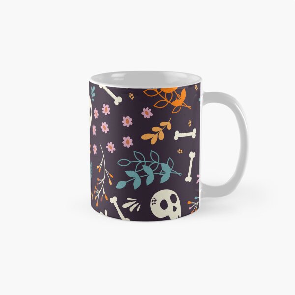 Item preview, Skull & Blossom Halloween Pattern designed and sold by IvanaGraphics.