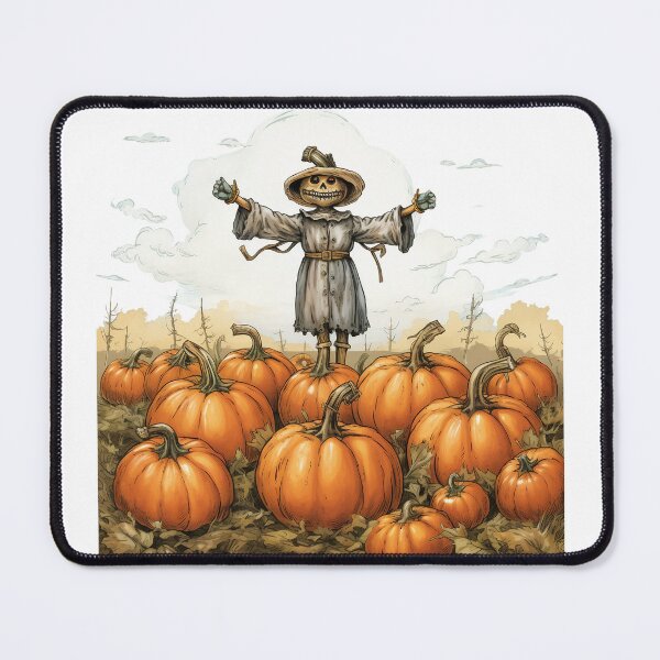 Item preview, Halloween Scarecrow and Pumpkins Vintage Antique Victorian Old Fashioned Illustrated Style designed and sold by Geeknip.