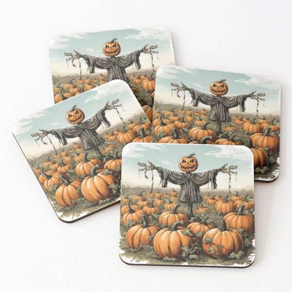Item preview, Halloween Scarecrow and Pumpkins Vintage Antique Victorian Old Fashioned Illustrated Style designed and sold by Geeknip.