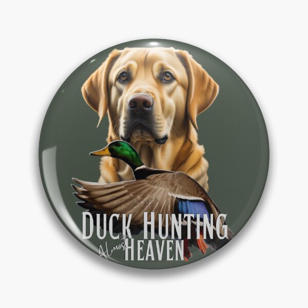 Item preview, Duck Hunting Yellow Labrador Retriever and Flying Mallard designed and sold by LifeCrush.