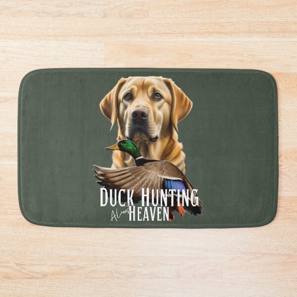 Item preview, Duck Hunting Yellow Labrador Retriever and Flying Mallard designed and sold by LifeCrush.