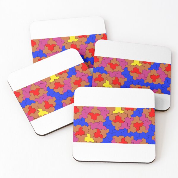 Item preview, Pink, Red, Yellow and Blue Einstein Geometric Aperiodic Monotile designed and sold by SorryFrog.