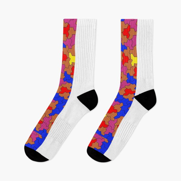 Item preview, Pink, Red, Yellow and Blue Einstein Geometric Aperiodic Monotile designed and sold by SorryFrog.