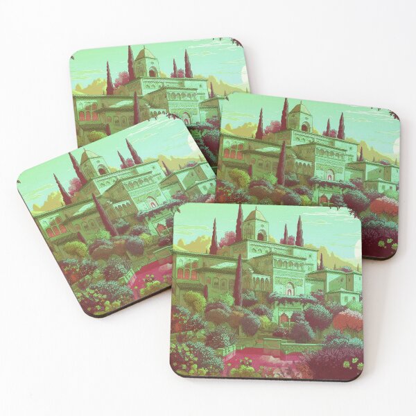 Item preview, The Alhambra, Granada, Spain, Verde, AI Generated Art - A Famous Monument of Islamic Architecture designed and sold by studioSharonKay.