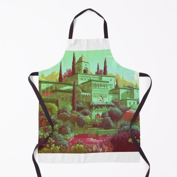 Item preview, The Alhambra, Granada, Spain, Verde, AI Generated Art - A Famous Monument of Islamic Architecture designed and sold by studioSharonKay.