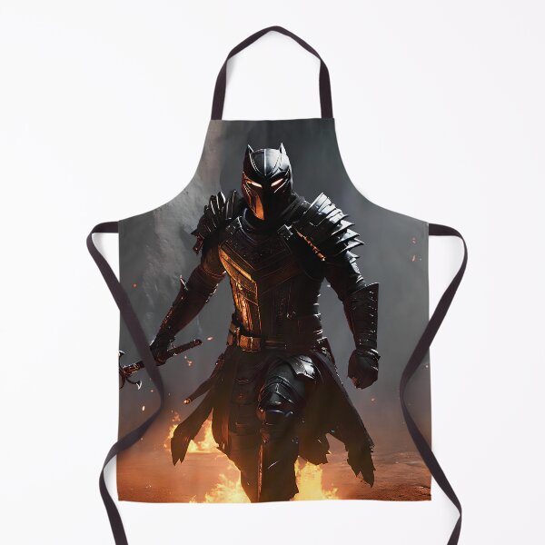 Item preview, Metallic Black Armor Knight Determined and Angry with Fire in Cave designed and sold by kenix73.