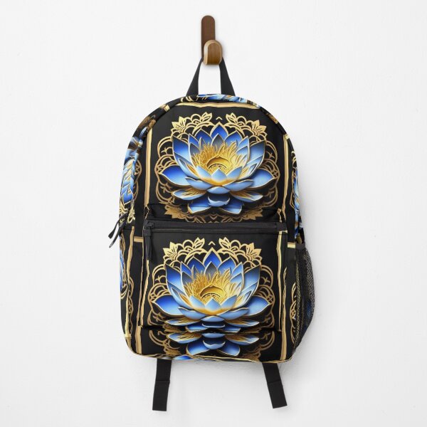 Item preview, Blue and gold lotus flower designed and sold by Roxburylane.