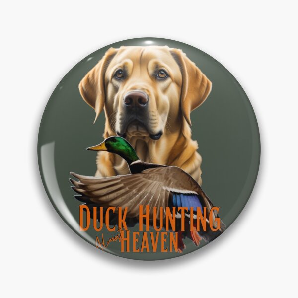 Item preview, Duck Hunting Yellow Labrador Retriever and Flying Mallard designed and sold by LifeCrush.