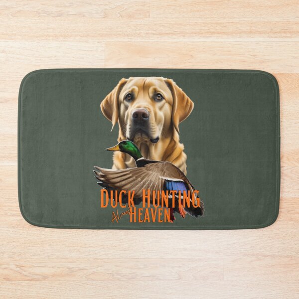 Item preview, Duck Hunting Yellow Labrador Retriever and Flying Mallard designed and sold by LifeCrush.