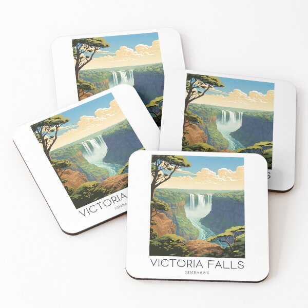 Item preview, A Pop Art Travel Print of Victoria Falls - Zambia / Zimbabwe designed and sold by StudioRedKoala.