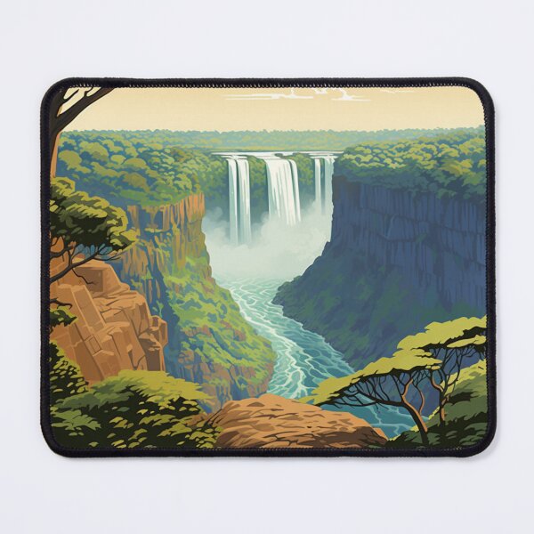 Item preview, A Pop Art Travel Print of Victoria Falls - Zambia / Zimbabwe designed and sold by StudioRedKoala.