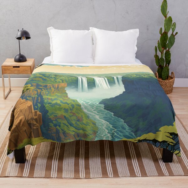 Item preview, A Pop Art Travel Print of Victoria Falls - Zambia / Zimbabwe designed and sold by StudioRedKoala.