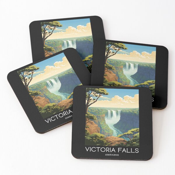 Item preview, A Pop Art Travel Print of Victoria Falls - Zambia / Zimbabwe designed and sold by StudioRedKoala.