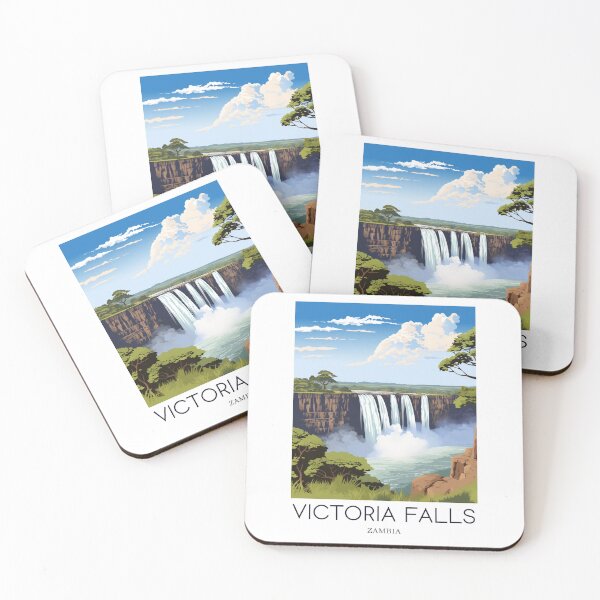 Item preview, A Pop Art Travel Print of Victoria Falls - Zambia / Zimbabwe designed and sold by StudioRedKoala.