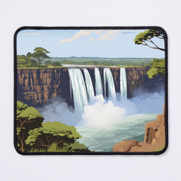 Item preview, A Pop Art Travel Print of Victoria Falls - Zambia / Zimbabwe designed and sold by StudioRedKoala.