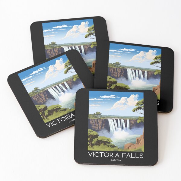 Item preview, A Pop Art Travel Print of Victoria Falls - Zambia / Zimbabwe designed and sold by StudioRedKoala.