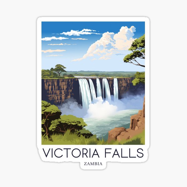 Item preview, A Pop Art Travel Print of Victoria Falls - Zambia / Zimbabwe designed and sold by StudioRedKoala.