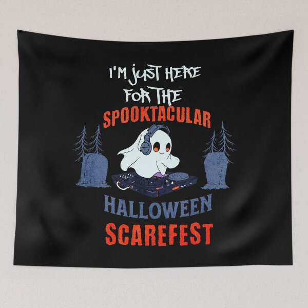 Item preview,  Im just here for the spooktacular halloween scarefest funny retro halloween costume for ghost lovers designed and sold by HosvPrint .s.
