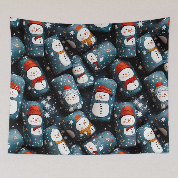 Item preview, Snowmen Fabric Pattern designed and sold by Nange and Gabe.