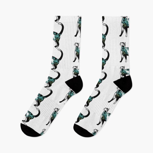 Item preview, Black Spotted Cat With Chrysanthemums designed and sold by gabbynrodriguez.