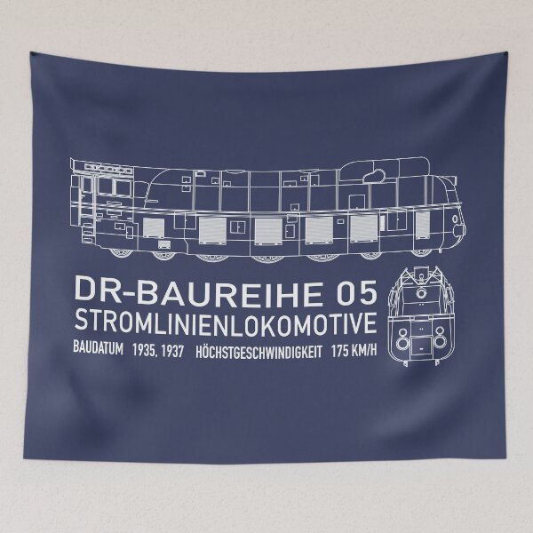 Item preview, DRG Class 05 German Steam Locomotive Blueprint Diagram designed and sold by Maljonic.
