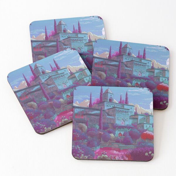 Item preview, The Alhambra, Granada, Spain, Azul-morado, AI Generated Art - A Famous Monument of Islamic Architecture designed and sold by studioSharonKay.