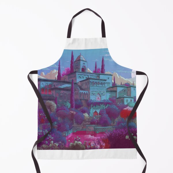 Item preview, The Alhambra, Granada, Spain, Azul-morado, AI Generated Art - A Famous Monument of Islamic Architecture designed and sold by studioSharonKay.