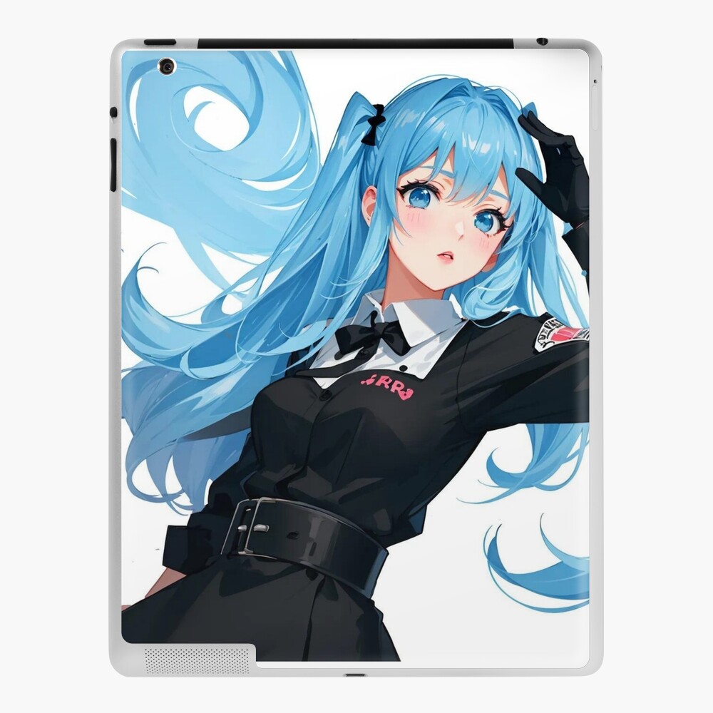 blue haired anime girl