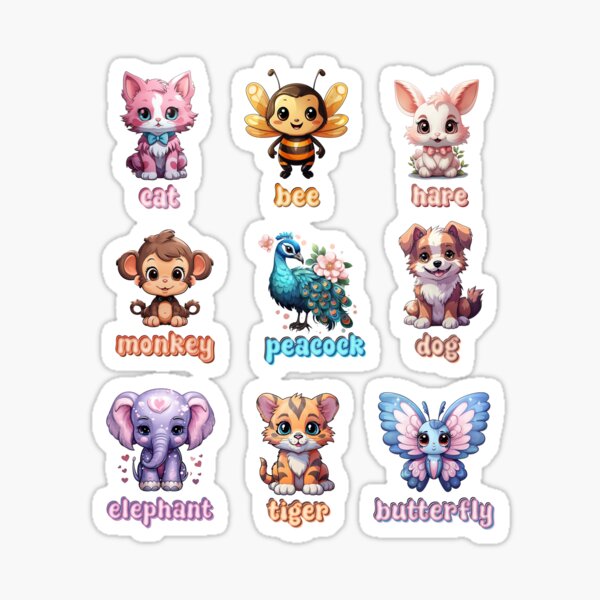 Stickers Chat Et Papillons, Stickers Animaux