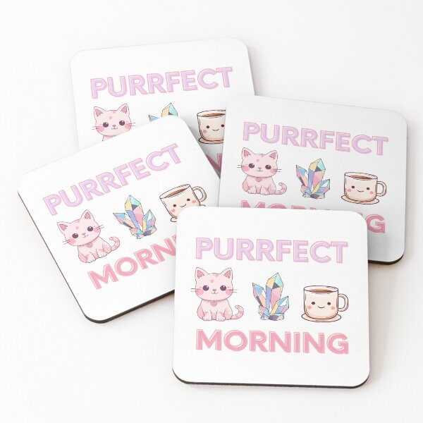 Item preview, Perfect Morning - Kawaii Cats Crystals Coffee designed and sold by Night Bloom Designs.