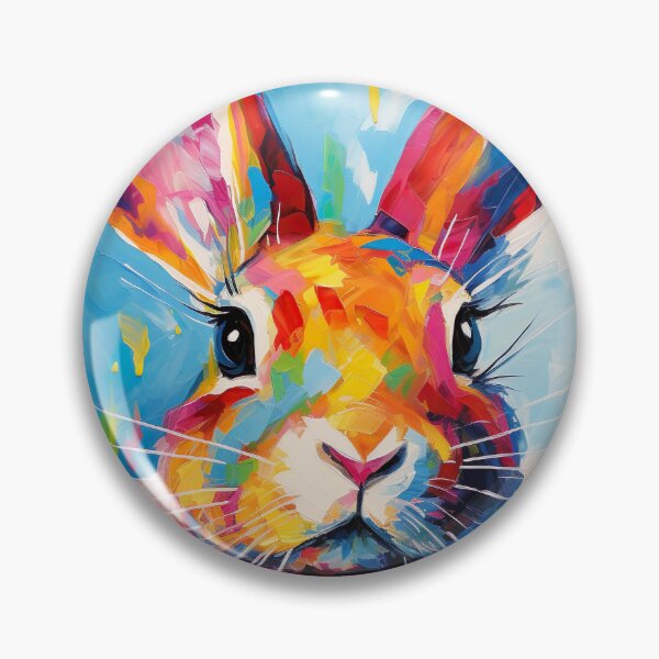 Item preview, Playful Rabbit's Colorful Portrait - Vibrant Animal Art designed and sold by Neuronexia.