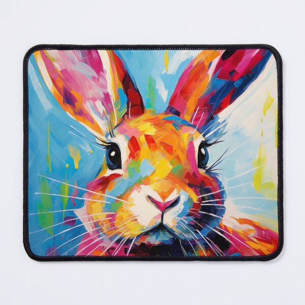 Item preview, Playful Rabbit's Colorful Portrait - Vibrant Animal Art designed and sold by Neuronexia.