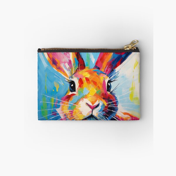 Item preview, Playful Rabbit's Colorful Portrait - Vibrant Animal Art designed and sold by Neuronexia.
