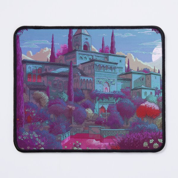 Item preview, The Alhambra, Granada, Spain, Azul-morado, AI Generated Art - A Famous Monument of Islamic Architecture designed and sold by studioSharonKay.