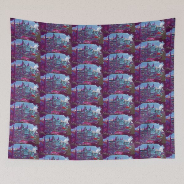 Item preview, The Alhambra, Granada, Spain, Azul-morado, AI Generated Art - A Famous Monument of Islamic Architecture designed and sold by studioSharonKay.