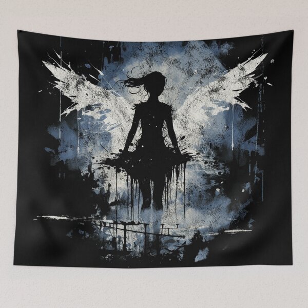 Item preview, A Vintage Distressed Street Art Fairy / Faerie Blue designed and sold by GVRDesign.