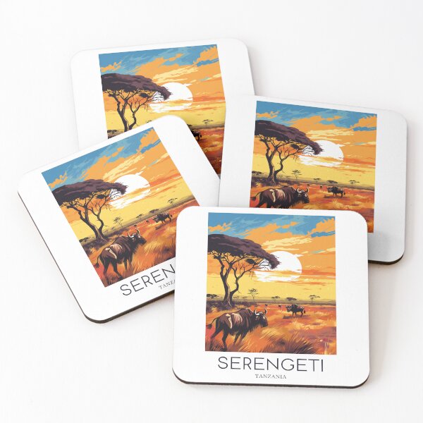 Item preview,  A Pop Art Travel Print of the Serengeti National Park - Tanzania designed and sold by StudioRedKoala.
