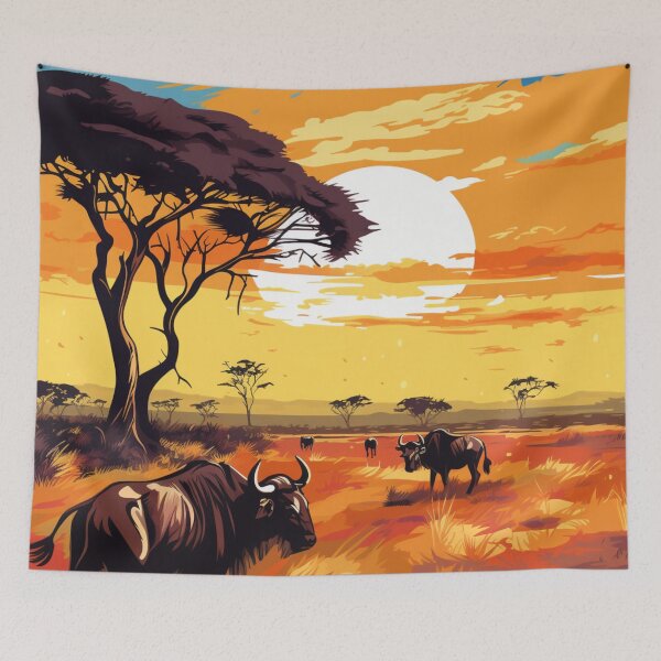 Item preview,  A Pop Art Travel Print of the Serengeti National Park - Tanzania designed and sold by StudioRedKoala.